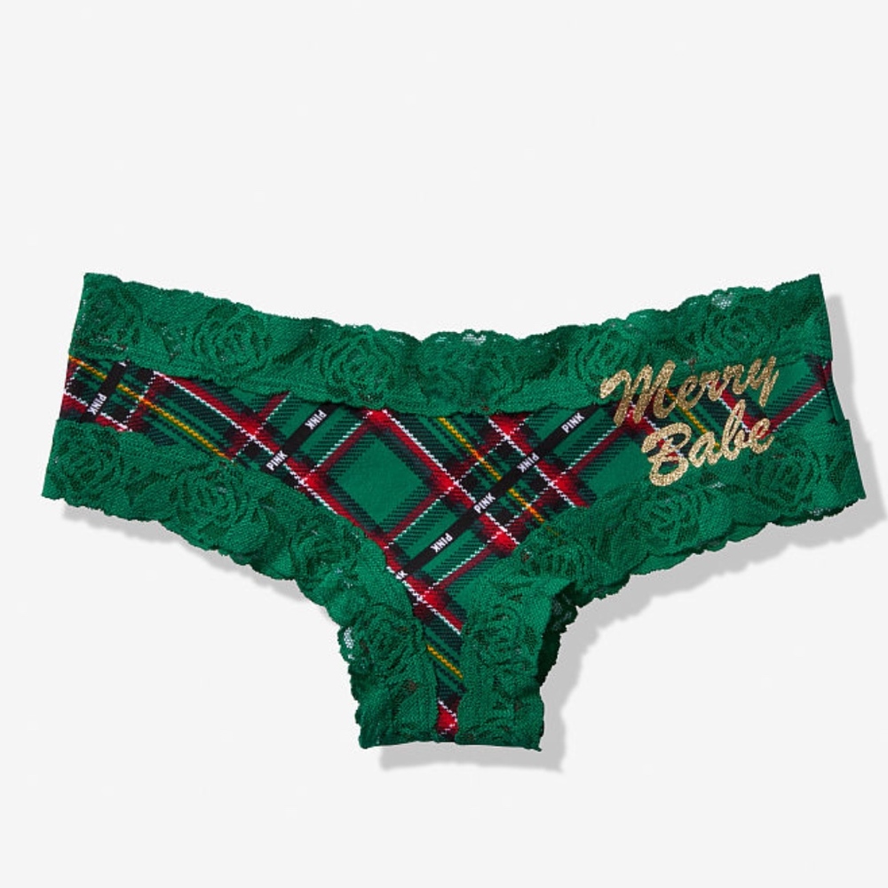 NEW! VS PINK Lace Trim Cheekster Holiday